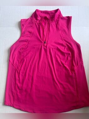Mondetta Women's Athletic Sleeveless Quarter-Zip Top - Hot Pink